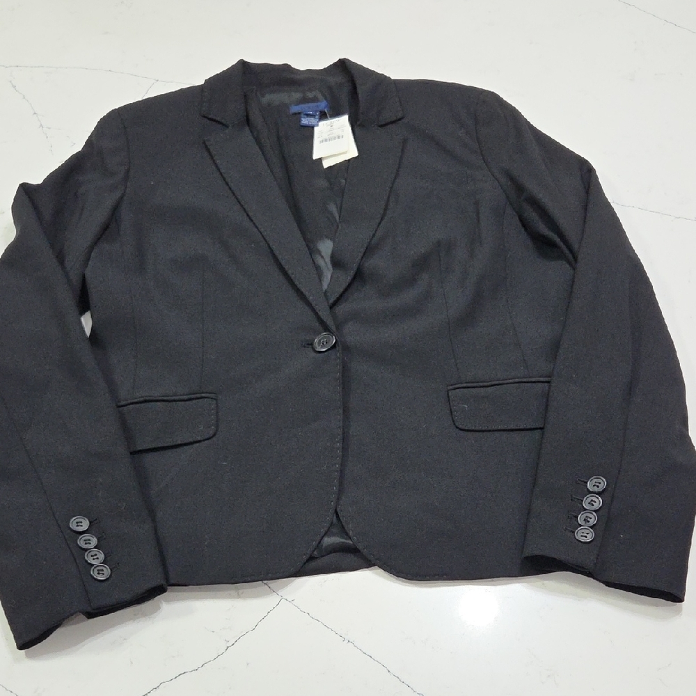 J. Crew Black Blazer, 97% Virgin Wool, Sz 14 New With Tag